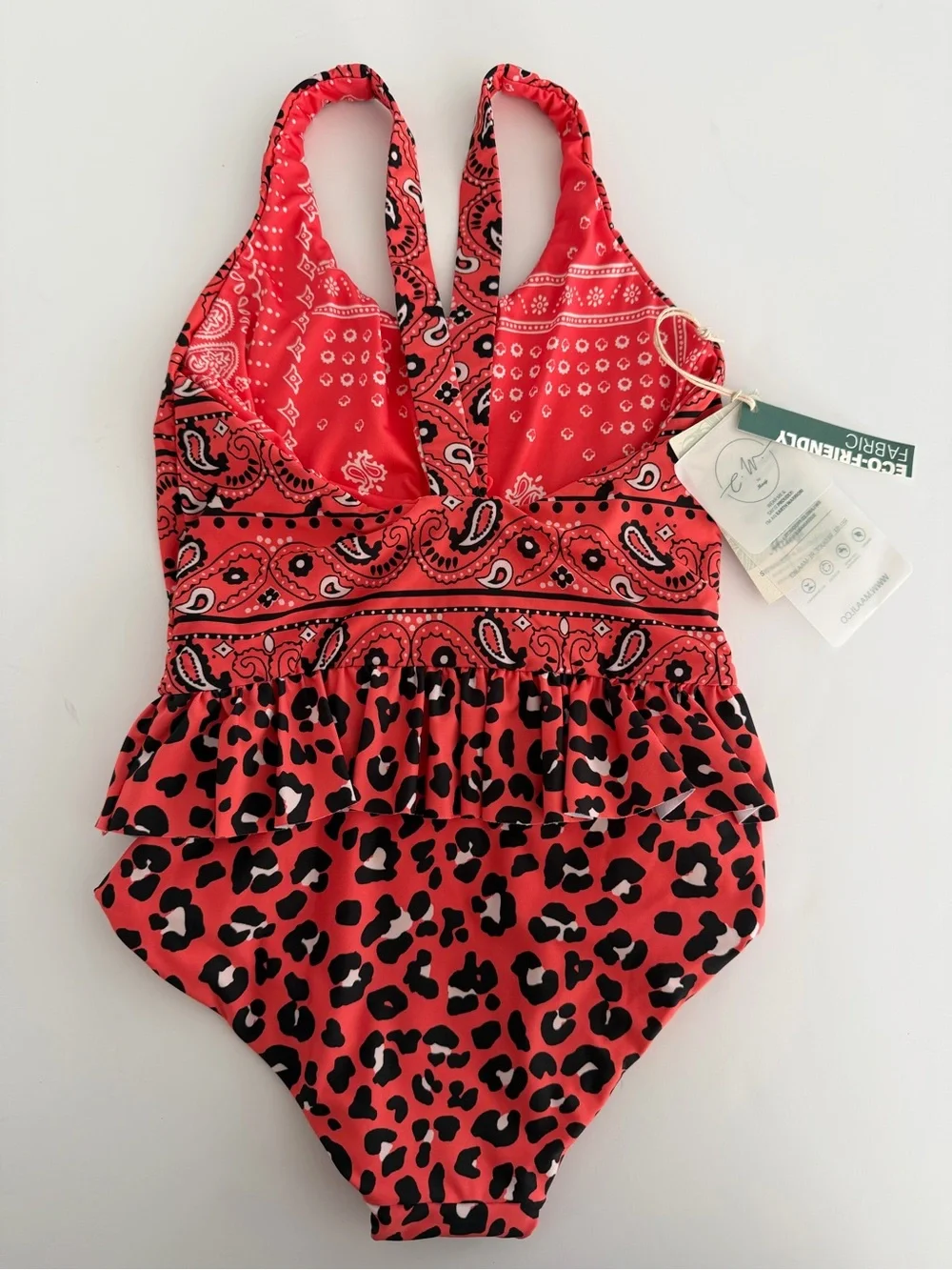 Maaji Red Paisley & Leopard Print Girls' One-Piece Swimsuit